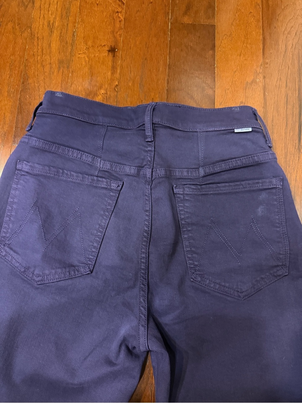 MOTHER The Rascal Ankle Step Fray Jeans Purple Size 25 tagged 31 but runs small - Picture 3 of 9